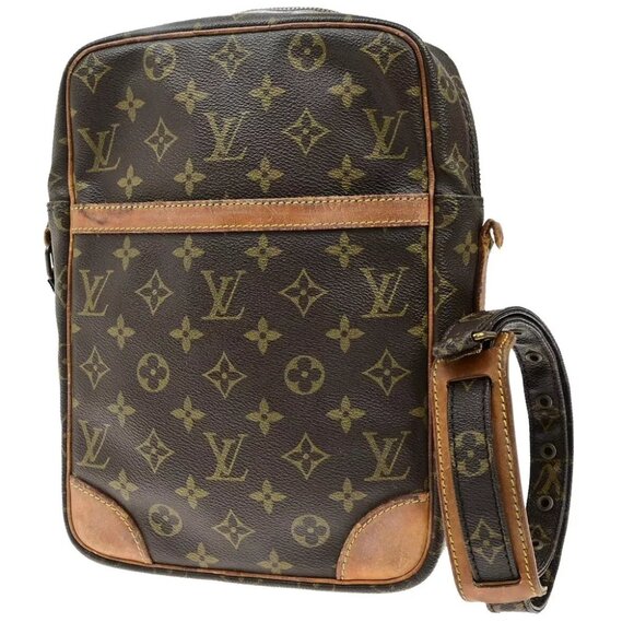 LOUIS VUITTON Logo Danube MM Shoulder Bag Monogram Leather Brown M45264 04EE003 - Picture 1 of 16